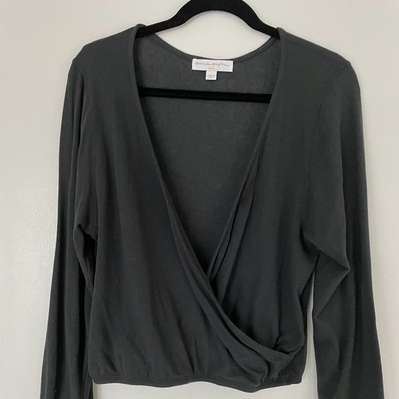 Spiritual Gangster Cropped Peasant Top. - Picture 1 of 3